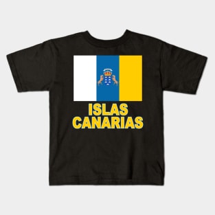 The Pride of the Canary Islands (Islas Canarias in Spanish) Flag Design Kids T-Shirt